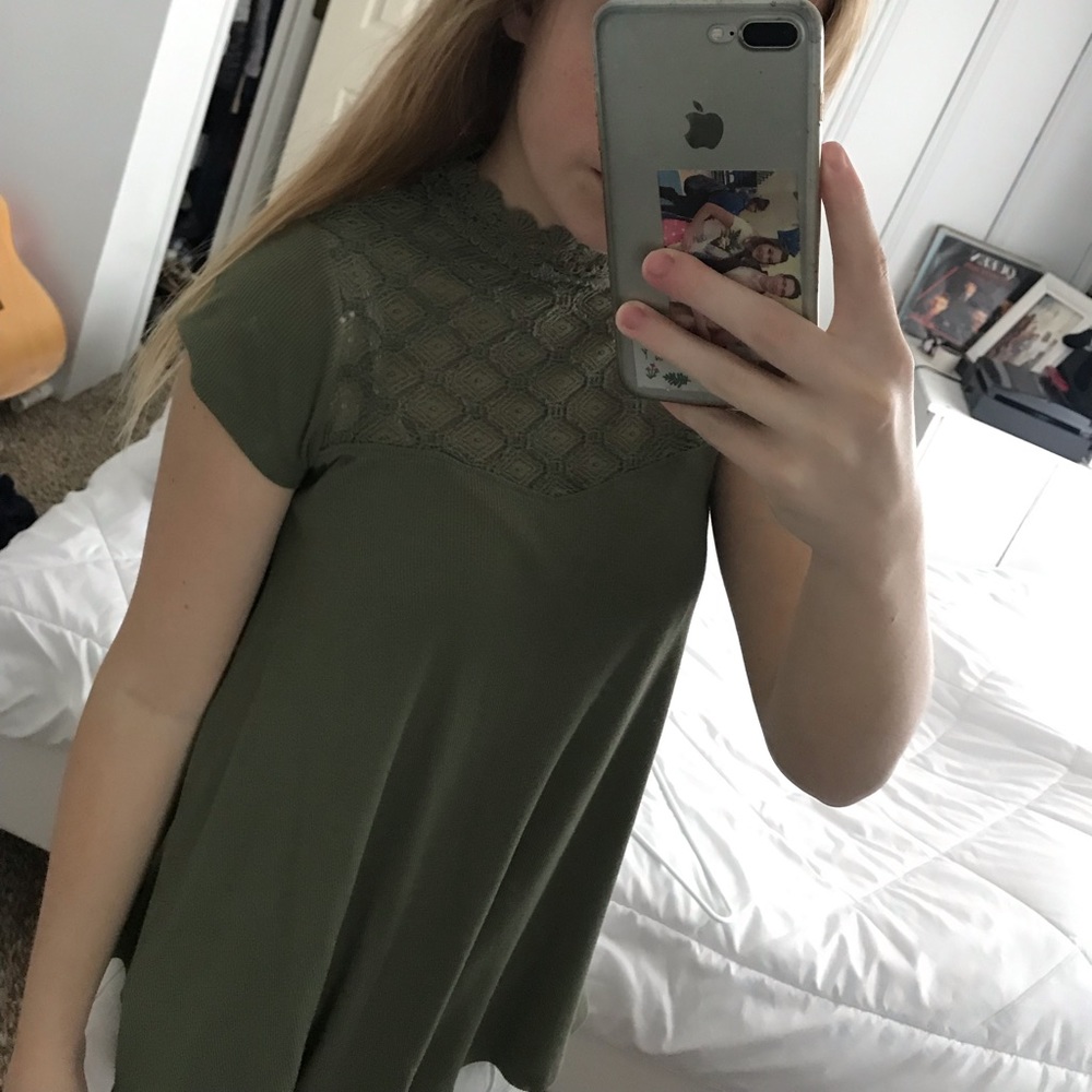 green cute blouse
